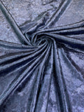 Foiled Stretch Velvet - Navy Blue - 4 Way Stretch Velvet Foil Fabric - 60'' Wide Sold By The Yard