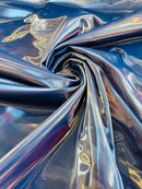 Latex Shiny Vinyl - Navy Blue - 4 Way Stretch Milliskin Vinyl Spandex Latex Fabric Sold by Yard