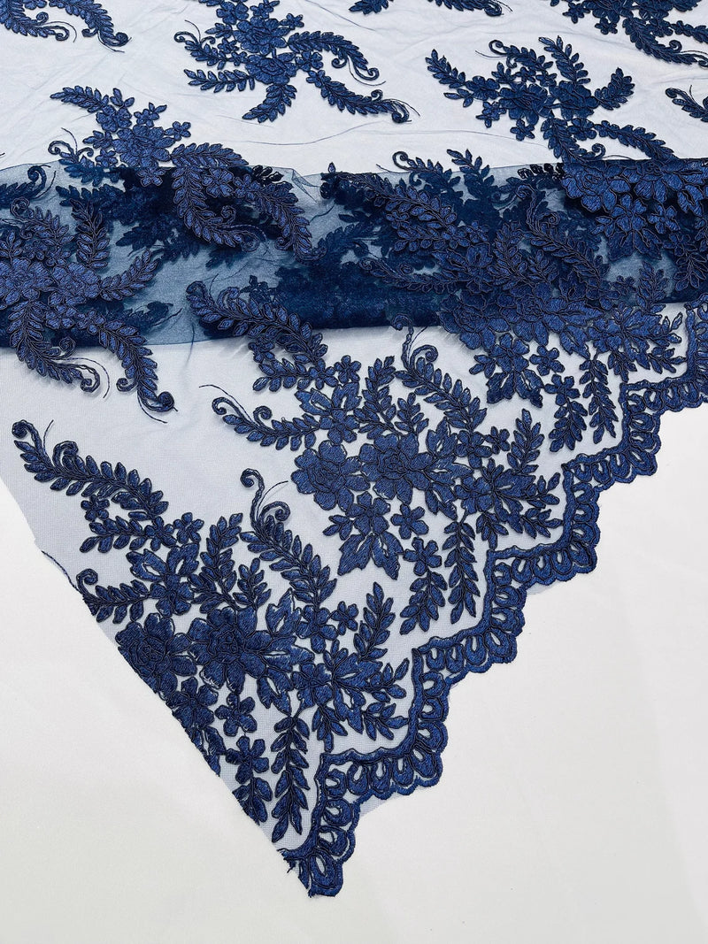 Navy blue lace trim by the online yard