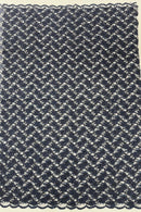 Floral Pearls and Sequins Fabric - Navy Blue - Beaded Fabric Embroidered Lace By The Yard
