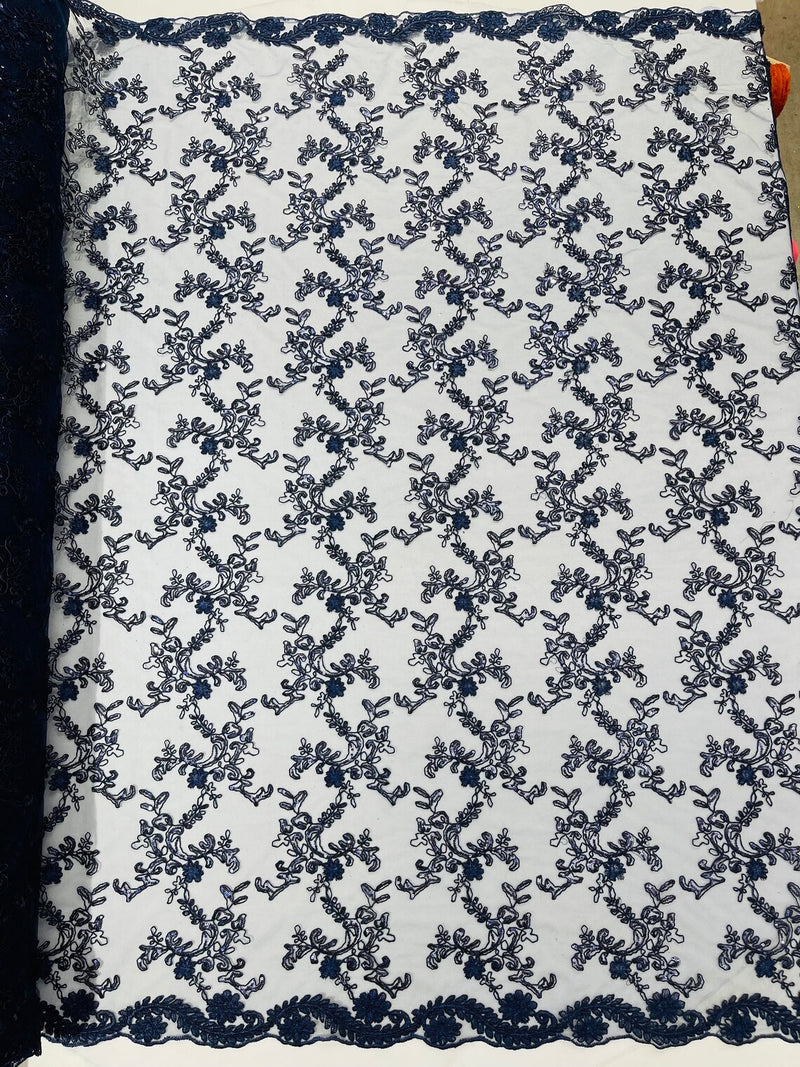 Custom Printed Blossom Lace Fabric