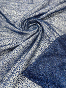 Glitter Mesh Sheer Fabric - Navy Blue - 60" Wide Shiny Glitter Mesh Fabric Sold By The Yard
