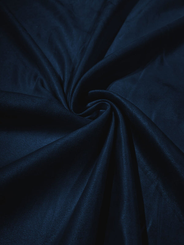 Faux Suede Fabric - Navy Blue - 58" Polyester Micro Suede Fabric for Upholstery / Tablecloth/ Costume By Yard