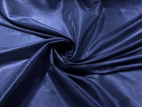 58" Solid Taffeta Fabric - Navy Blue - Solid Taffeta Fabric for Fashion / Crafts Sold by Yard