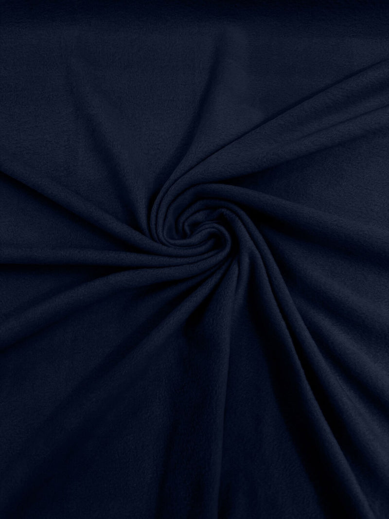 58" Soft Solid Polar Fleece Fabric - Navy Blue - Anti-Pill Soft Polar Fleece Fabric Sold by Yard