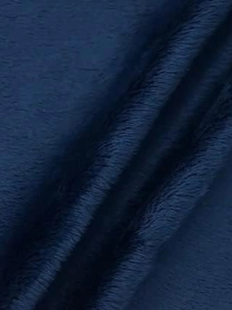 Minky Fur 3.mm Pile Fabric - Navy Blue - 60 Soft Blanket Minky Fabric