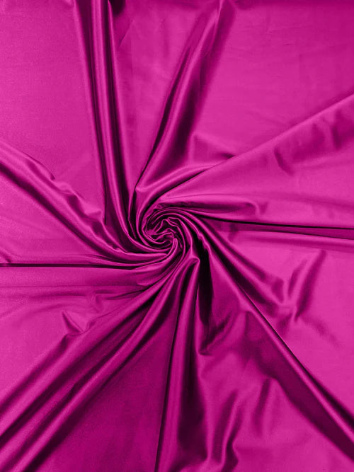 60" Heavy Shiny Satin Fabric - Neon Fuchsia - Stretch Shiny Satin Fabric Sold By Yard