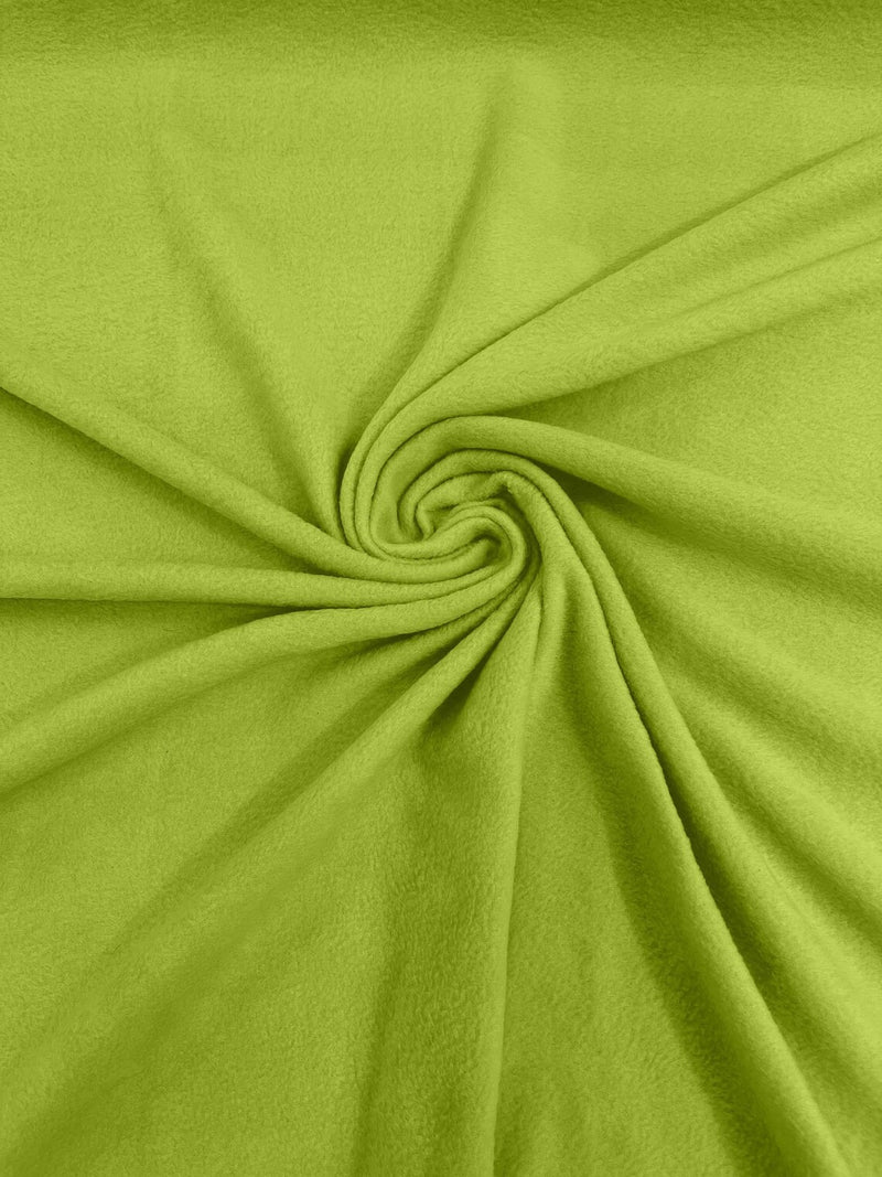 58" Soft Solid Polar Fleece Fabric - Neon Lime - Anti-Pill Soft Polar Fleece Fabric Sold by Yard