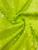 Round Large Sequins - Neon Lime Green - Paillette Large Round Sequins Design Fabric By Yard