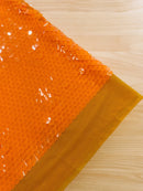 Round Large Sequins - Neon Orange - Paillette Large Round Sequins Design Fabric By Yard