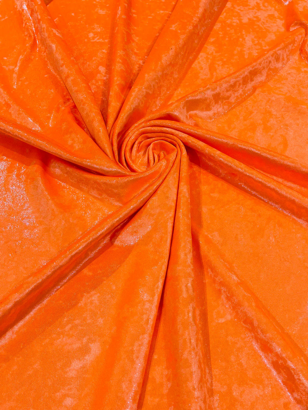 Iridescent Foggy Foil Fabric - Neon Orange - Oil Slick 58/60" Stretch Foil Velvet Black Light Fabric By Yard