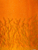 Feather Sequin Velvet Fabric - Neon Orange - 5mm Sequins Velvet 2 Way Stretch 58/60" Fabric By Yard
