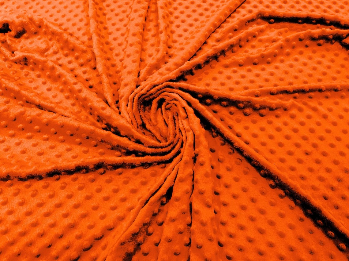 60" Minky Fur 3.mm Pile Fabric - Soft Blanket Minky Dot Fabric by the Yard (Pick Color)