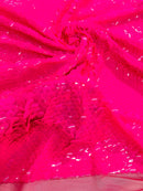 Round Large Sequins - Neon Pink - Paillette Large Round Sequins Design Fabric By Yard