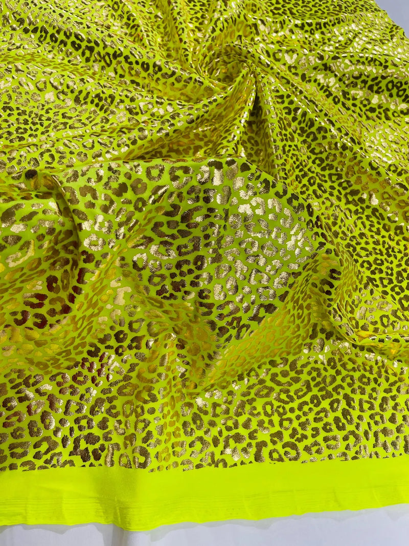 Cheetah Design Spandex Fabric - Neon Yellow - 58/60