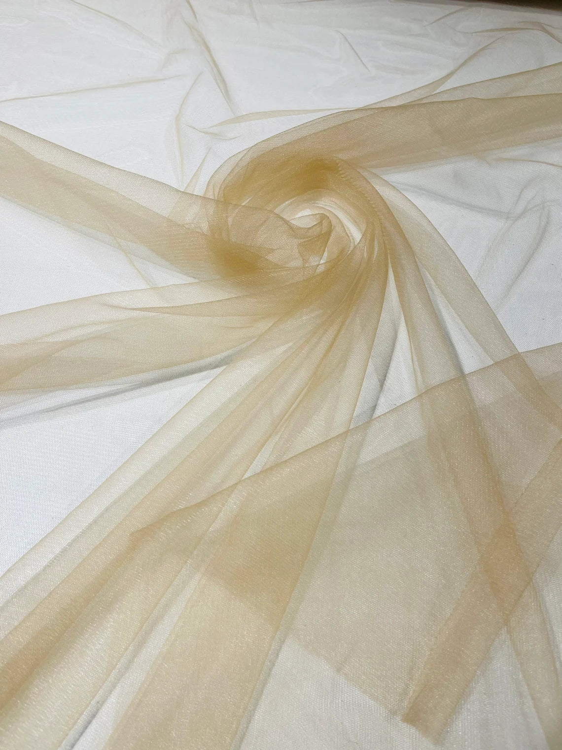 Illusion Mesh Sheer Fabric - Nude #2 - 60" Wide Illusion Mesh Fabric Sold By The Yard