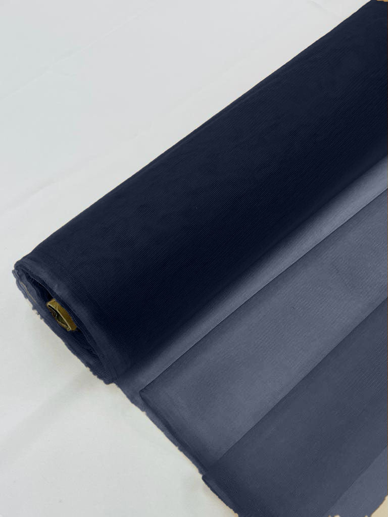 Illusion Mesh Sheer Fabric - Navy Blue - 60" Wide Illusion Mesh Fabric Sold By The Yard