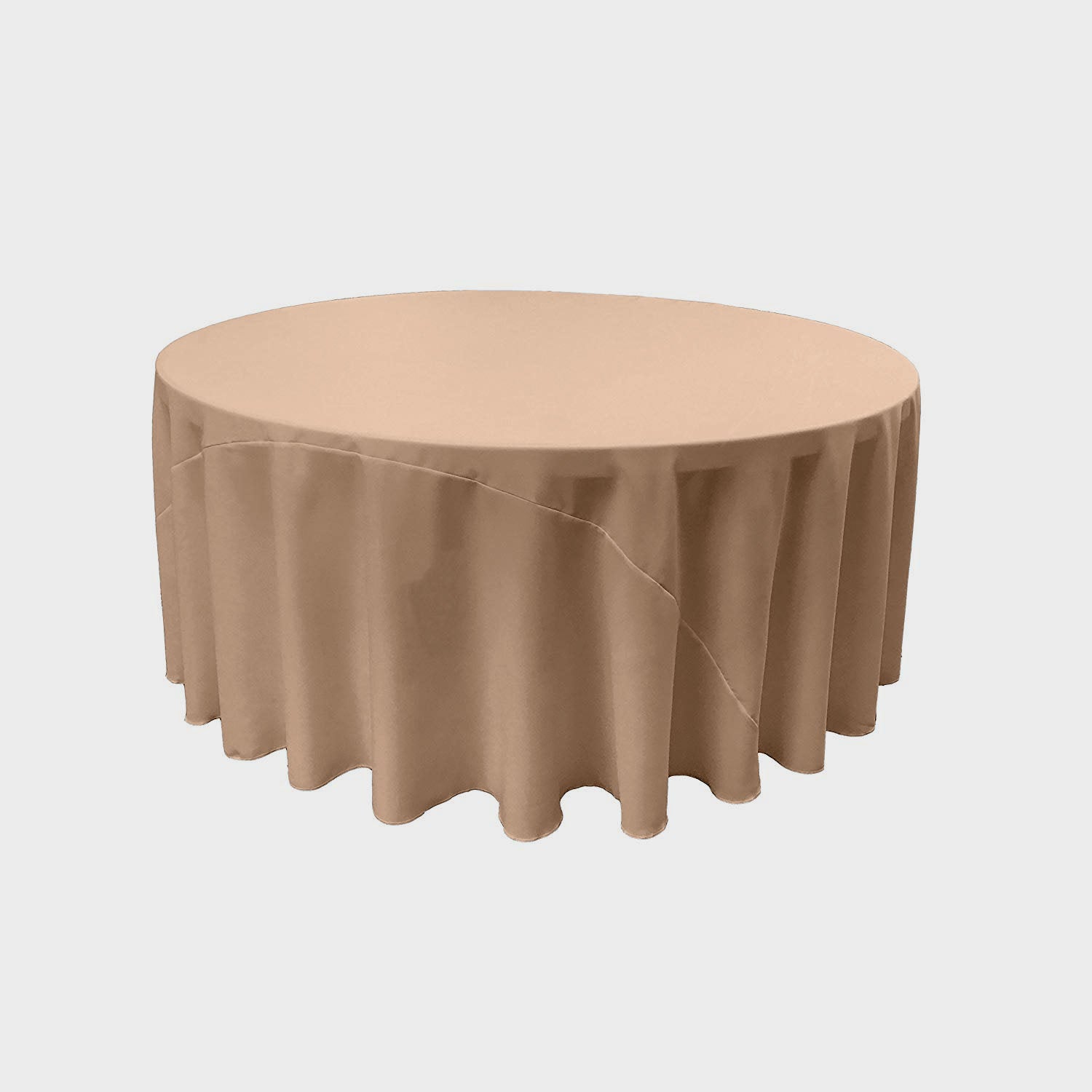 90" Round Drape Solid Tablecloth - Round Full Table Cover 3 Part Stitched Available in 84 Colors