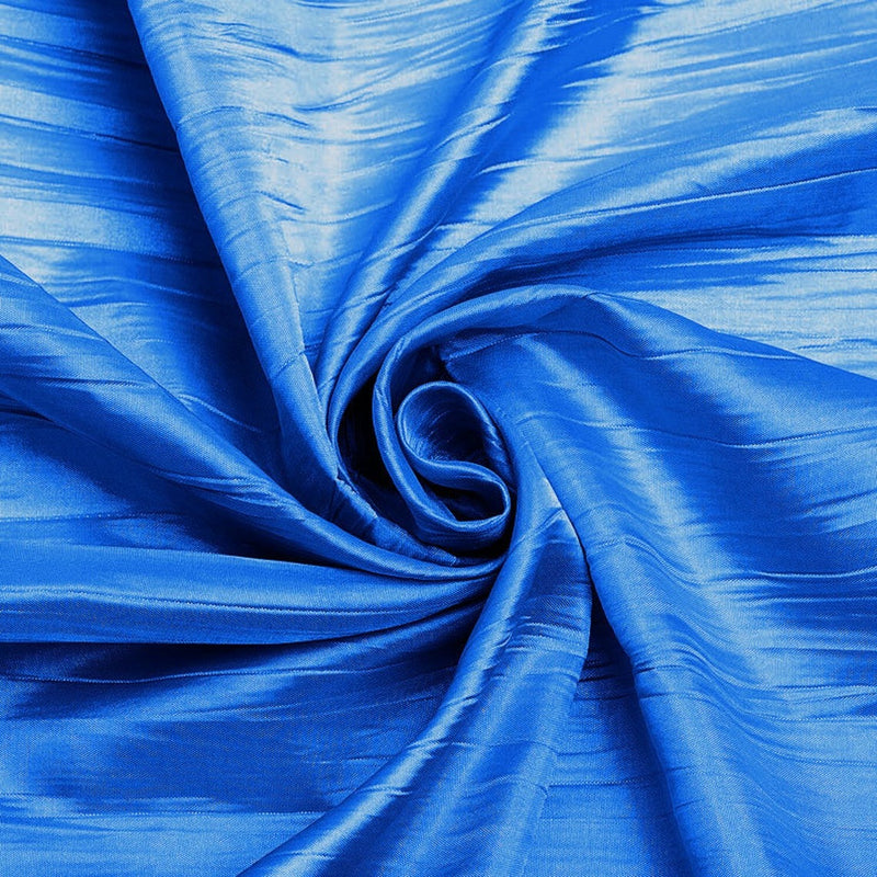 54" Crushed Taffeta Fabric - Ocean Blue - Crushed Taffeta Creased Fabric Sold by The Yard