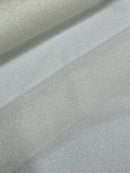 Shimmer Glitter Mesh Fabric - Off-White - Shiny Glitter Dots Design on Lace Mesh Sold By Yard