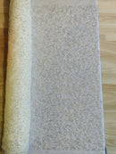 Beaded Floral Plant Design - Off-White - Embroidered Beaded Flower Plants Sequins Fabric By Yard