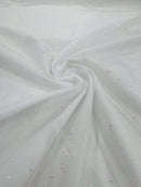 Sparkling Glitter Tulle Fabric - Off-White - Sparkling Glitter Tulle Mesh Fabric Sold By Yard