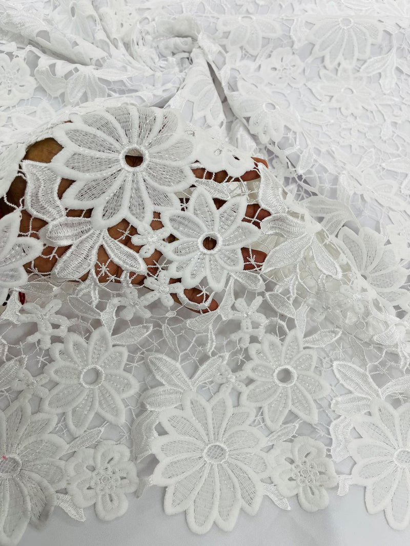 Off-white Lace Fabric - Guipure lace - lace fabric from