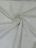 Beaded Glitter Tulle Fabric - Off-White - 60" Wide Shiny Glitter Mesh Fabric Sold By The Yard