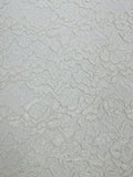 Corded Lace Fabric - Off-White - Embroidered Flower Design Lace Fabric Sold By Yard