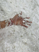 3D Flower Rhinestone Design - Off-White - Embroidered Flower Sequins Lace Fabric By Yard