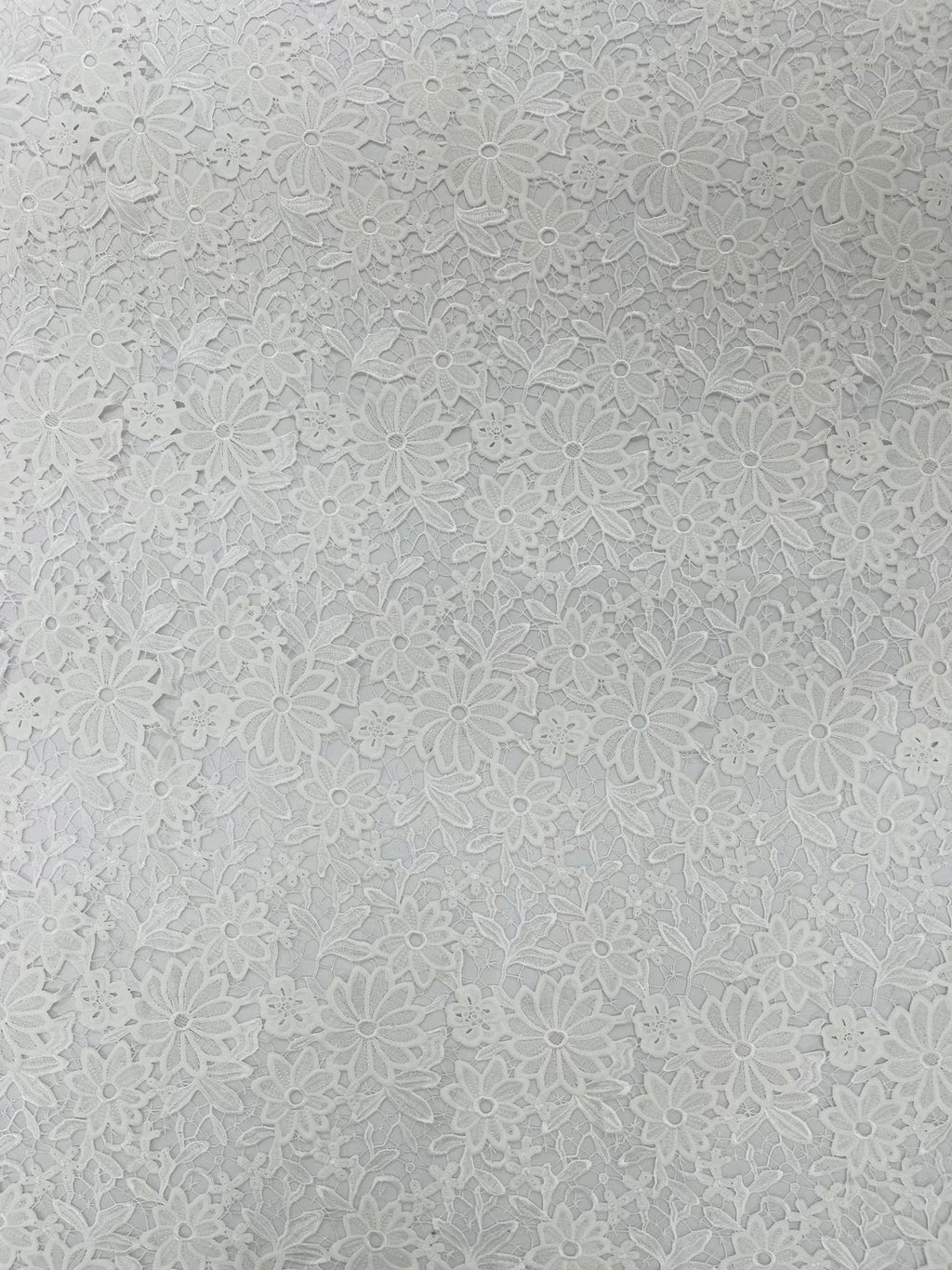Guipure Lace Design Fabric - Off-White - Solid Floral Lace Fabric by Yard