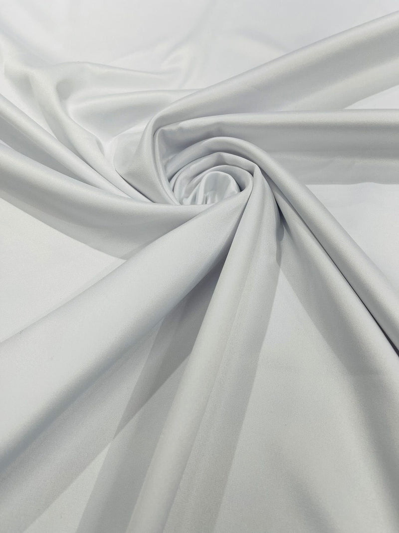 58/59" Satin Stretch Fabric Matte L'Amour - Off-White - Stretch Matte Satin Fabric Sold By Yard