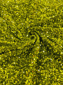 Stretch Velvet Sequins Fabric - Olive - Velvet Sequins 2 Way Stretch 58/60” By Yard