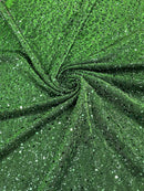 Shimmer Glitter Bead Fabric - Olive Green - Sparkle Stretch Sequins Bead Shiny Glitter Fabric By Yard