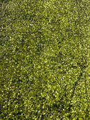 Stretch Velvet Sequins Fabric - Olive Green - Velvet Sequins 2 Way Stretch 58/60” By Yard