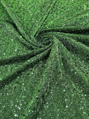 Shimmer Glitter Bead Fabric - Olive Green - Sparkle Stretch Sequins Bead Shiny Glitter Fabric By Yard
