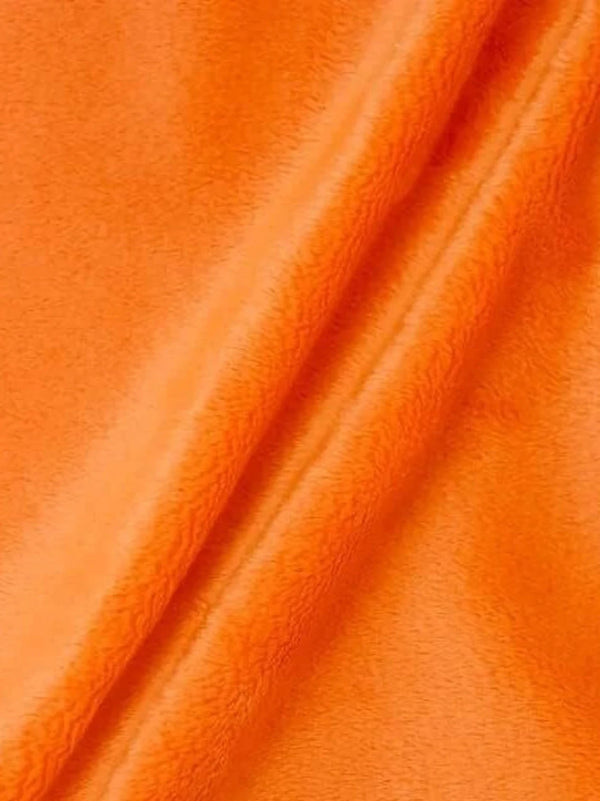 Minky Fur 3.mm Pile Fabric - Orange - 60" Soft Blanket Minky Fabric by the Yard