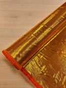 Foil Metallic Spandex Fabric - Orange / Gold - Shiny Metallic Foil Spandex Fabric by Yard
