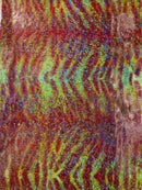 Tiger Design Spandex Fabric - Orange - 58/60" Animal Print Mystique 4 Way Stretch Fabric By Yard