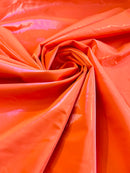 Latex Shiny Vinyl - Orange - 4 Way Stretch Milliskin Vinyl Spandex Latex Fabric Sold by Yard