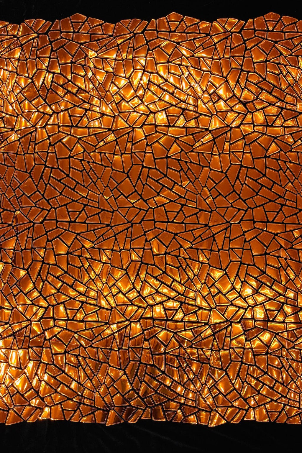 Mirror Sequins Velvet Fabric - Orange - Large Shiny Mirror Cut Sequins By Yard