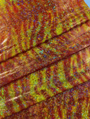 Tiger Design Spandex Fabric - Orange - 58/60" Animal Print Mystique 4 Way Stretch Fabric By Yard