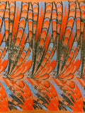 Multi-Color Sequins Design - Orange / Aqua / Gold - 4 Way Stretch Sequins Fabric By The Yard