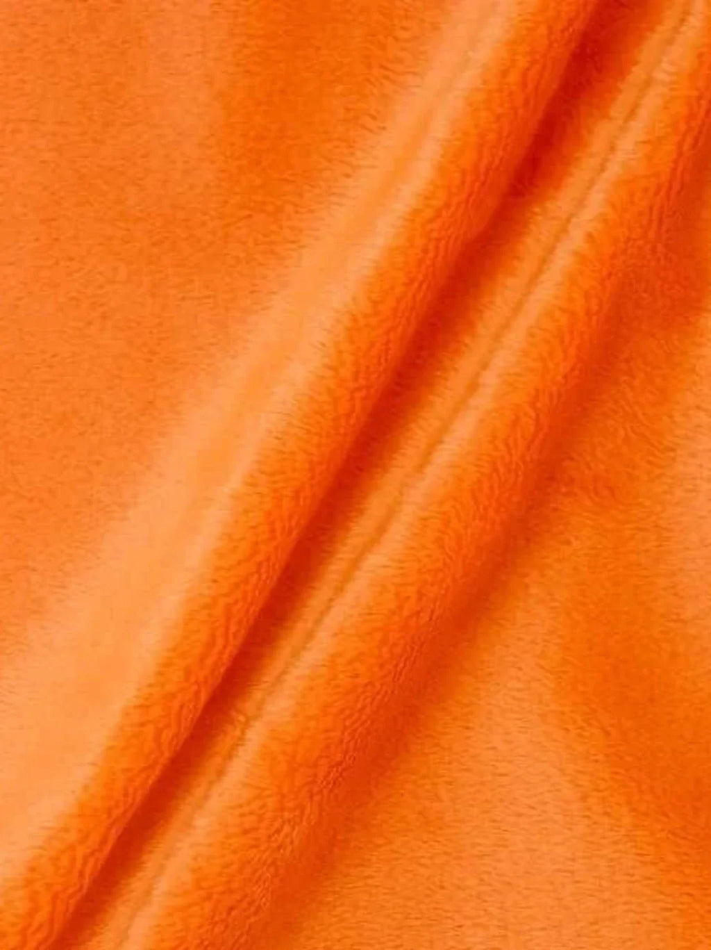 Minky Fur 3.mm Pile Fabric - Orange - 60" Soft Blanket Minky Fabric by the Yard