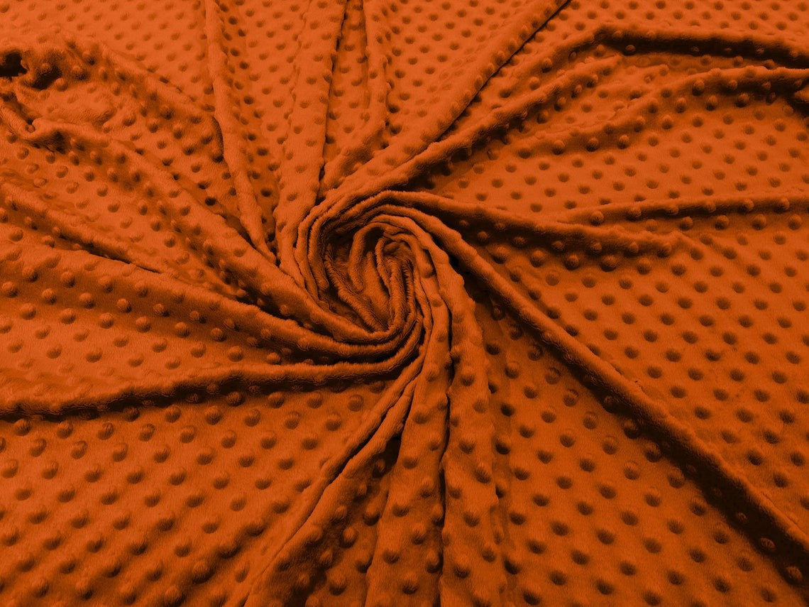 60" Minky Fur 3.mm Pile Fabric - Soft Blanket Minky Dot Fabric by the Yard (Pick Color)