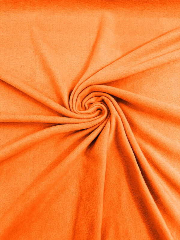 58" Soft Solid Polar Fleece Fabric - Orange - Anti-Pill Soft Polar Fleece Fabric Sold by Yard