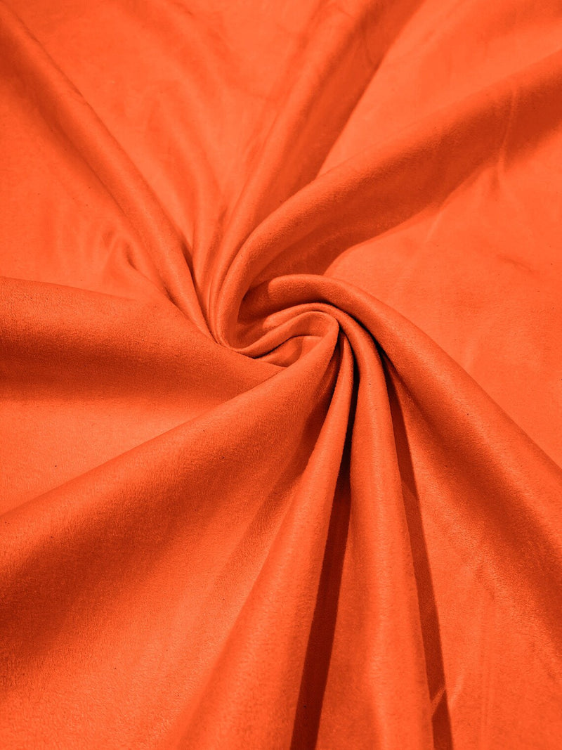 Faux Suede Fabric - Orange - 58" Polyester Micro Suede Fabric for Upholstery / Tablecloth/ Costume By Yard