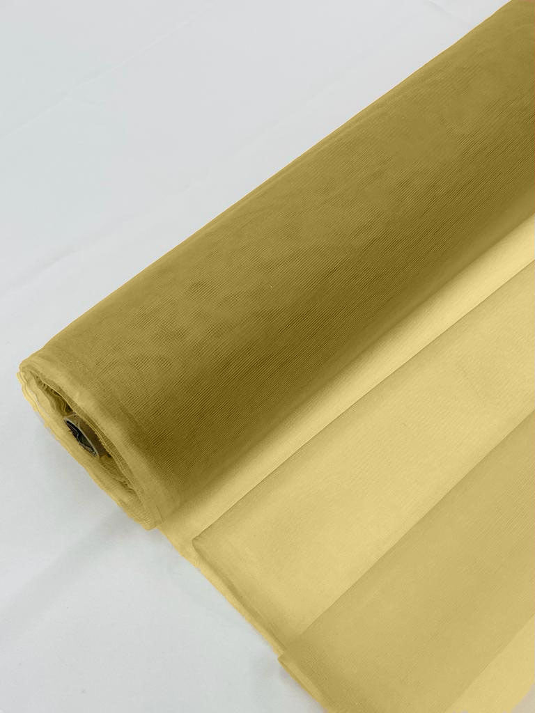 Illusion Mesh Sheer Fabric - Olive Oil - 60" Wide Illusion Mesh Fabric Sold By The Yard