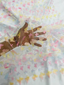 3D Butterfly Design Lace - Pastel Rainbow - Embroidered Lace with 3D Butterfly Design By Yard