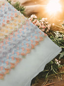 3D Butterfly Design Lace - Pastel Multi-Color - Embroidered Lace with 3D Butterfly Design By Yard